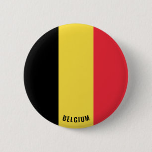 Bóton Redondo 5.08cm Bandeira da Bélgica Patriótica
