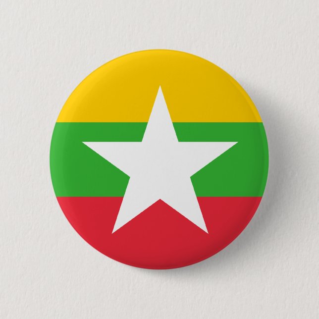 Bóton Redondo 5.08cm Bandeira da Birmânia; Mianmar (Frente)