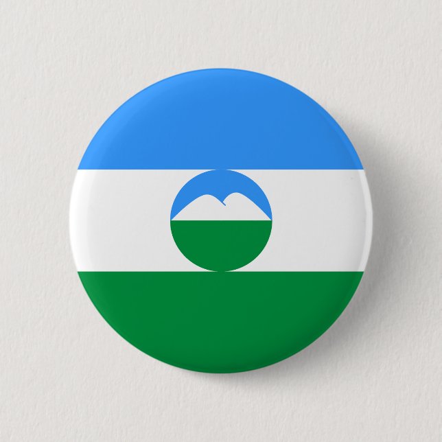 Bóton Redondo 5.08cm Bandeira da Cabárdia-Balcária (Frente)