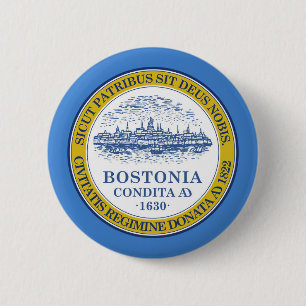 Bóton Redondo 5.08cm Bandeira da cidade de Boston