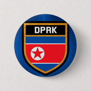 Bóton Redondo 5.08cm Bandeira da Coreia do Norte
