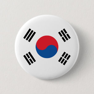 Bóton Redondo 5.08cm Bandeira da Coreia do Sul
