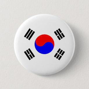 Bóton Redondo 5.08cm Bandeira da Coreia do Sul