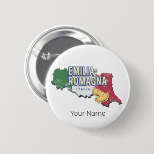 Bóton Redondo 5.08cm Bandeira da Emília-Romanha Itália Mapa da Região R