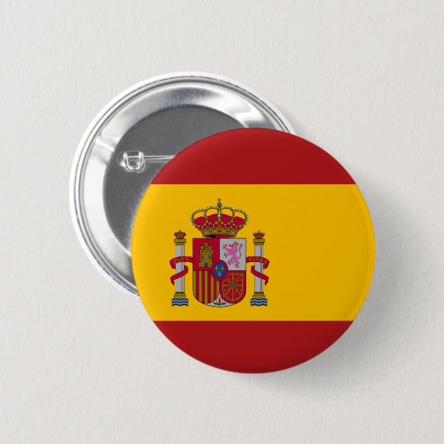 Bóton Redondo 5.08cm Bandeira da Espanha (Frente & Verso)