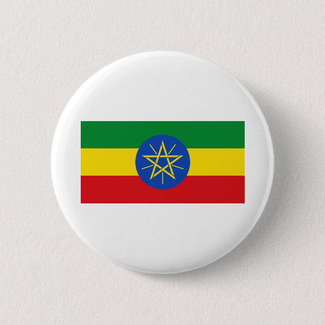 Bóton Redondo 5.08cm Bandeira da Etiópia (Frente)