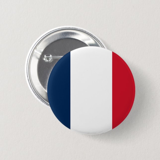 Bóton Redondo 5.08cm Bandeira da França (Frente & Verso)