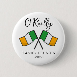 Bóton Redondo 5.08cm Bandeira da Irlanda Reunião de Família 