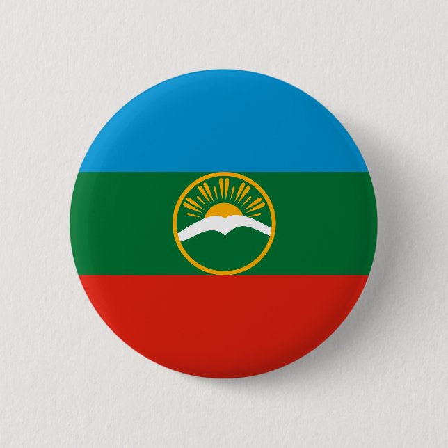 Bóton Redondo 5.08cm Bandeira da Karachay-Circássia (Frente)
