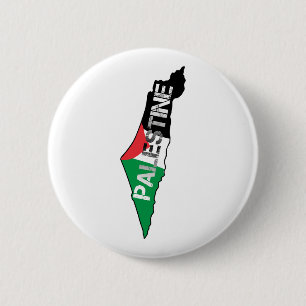 Bóton Redondo 5.08cm Bandeira da Palestina Livre no Mapa Palestino