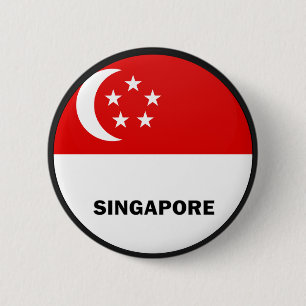 Bóton Redondo 5.08cm Bandeira da qualidade de Singapore Roundel