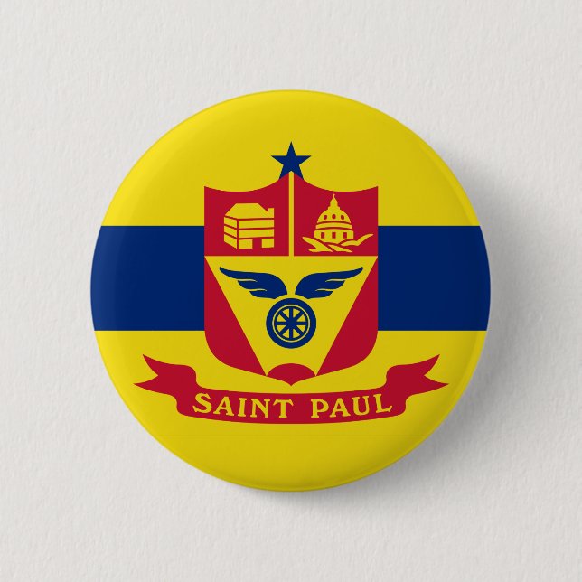 Bóton Redondo 5.08cm Bandeira da Rua Paul, Botão Minnesota (Frente)