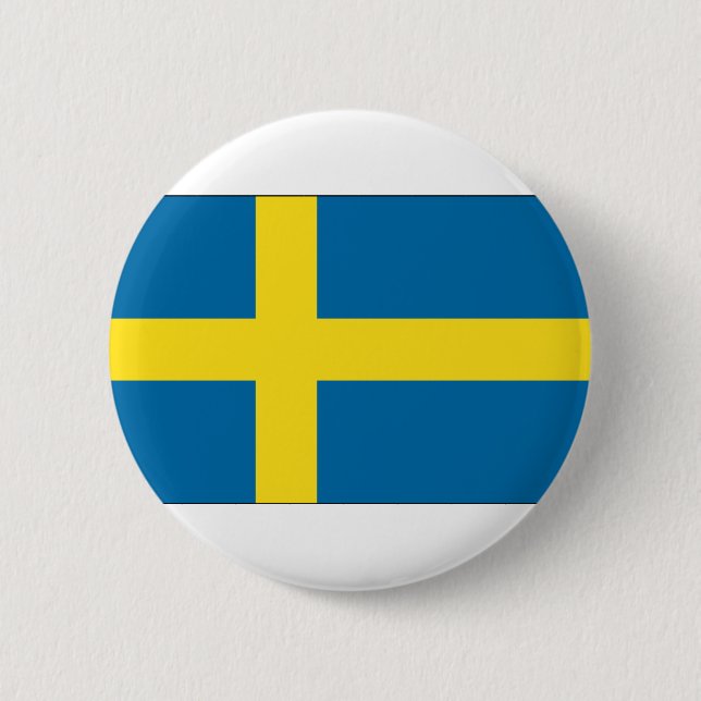 Bóton Redondo 5.08cm Bandeira da suecia (Frente)