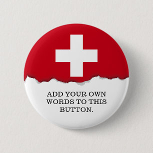 Bóton Redondo 5.08cm Bandeira da suiça
