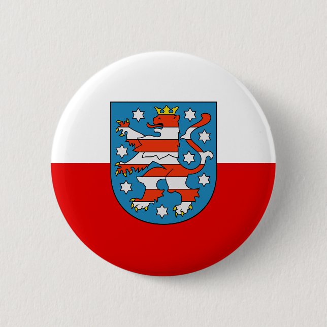 Bóton Redondo 5.08cm Bandeira da Turíngia Pinback Button (Frente)