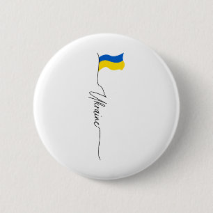 Bóton Redondo 5.08cm Bandeira da Ucrânia Eu Apoio a Ucrânia