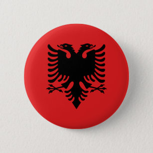 Bóton Redondo 5.08cm Bandeira de Albânia - Flamuri mim Shqipërisë