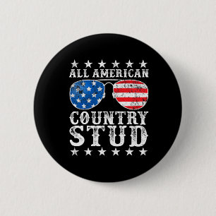 Bóton Redondo 5.08cm Bandeira de All American Stuboy Country 4 De Julho