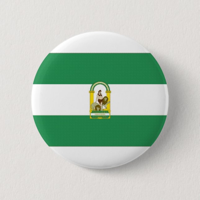 Bóton Redondo 5.08cm Bandeira de Andalucia da espanha (Frente)