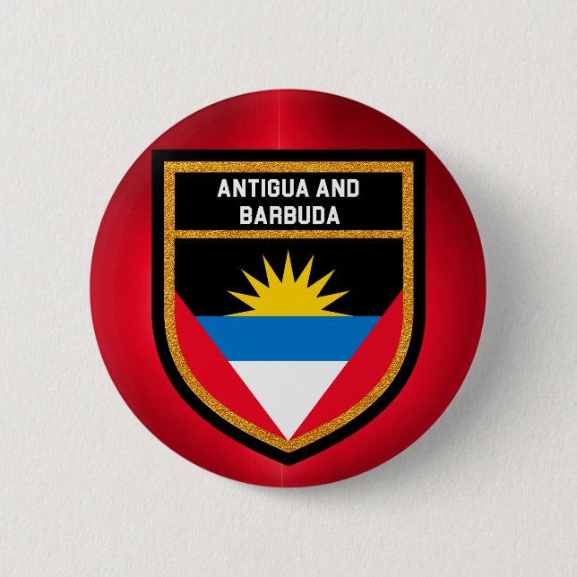 Bóton Redondo 5.08cm Bandeira de Antígua e de Barbuda (Frente)