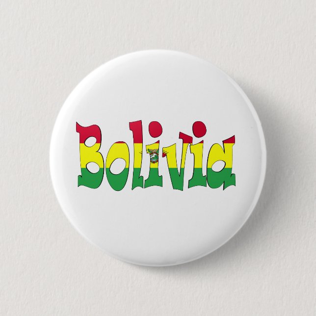 Bóton Redondo 5.08cm Bandeira de Bolívia (Frente)