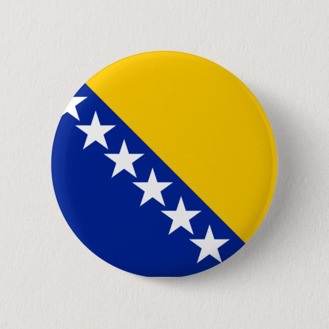 Bóton Redondo 5.08cm Bandeira de Bósnia e de Herzegovina (Frente)
