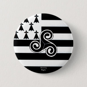 Bóton Redondo 5.08cm Bandeira de Brittany (bretão)