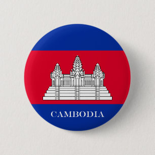 Bóton Redondo 5.08cm Bandeira de Cambodia