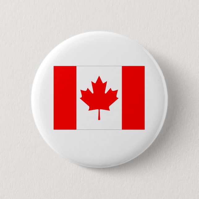 Bóton Redondo 5.08cm Bandeira de Canadá (Frente)