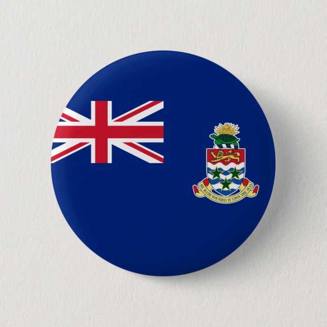 Bóton Redondo 5.08cm Bandeira de Cayman Islands (Reino Unido) no crachá (Frente)