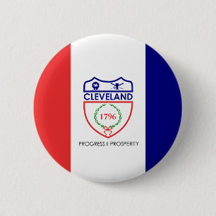 Bóton Redondo 5.08cm Bandeira de Cleveland, Ohio Pinback Button