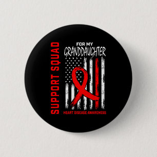 Bóton Redondo 5.08cm Bandeira de conscientização sobre doenças cardíaca