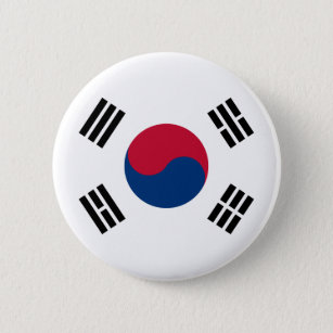 Bóton Redondo 5.08cm Bandeira de Coreia do Sul