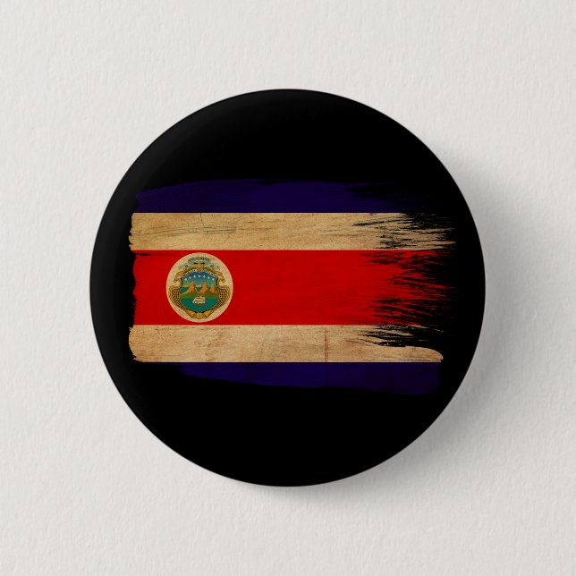 Bóton Redondo 5.08cm Bandeira de Costa Rica (Frente)