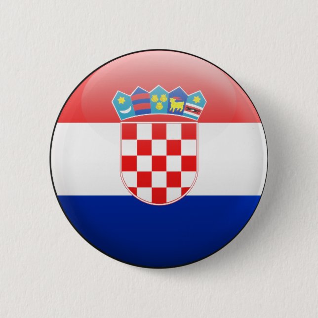 Bóton Redondo 5.08cm Bandeira de Croatia (Frente)