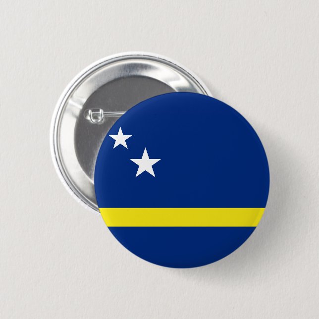 Bóton Redondo 5.08cm Bandeira de Curaçao (Frente & Verso)