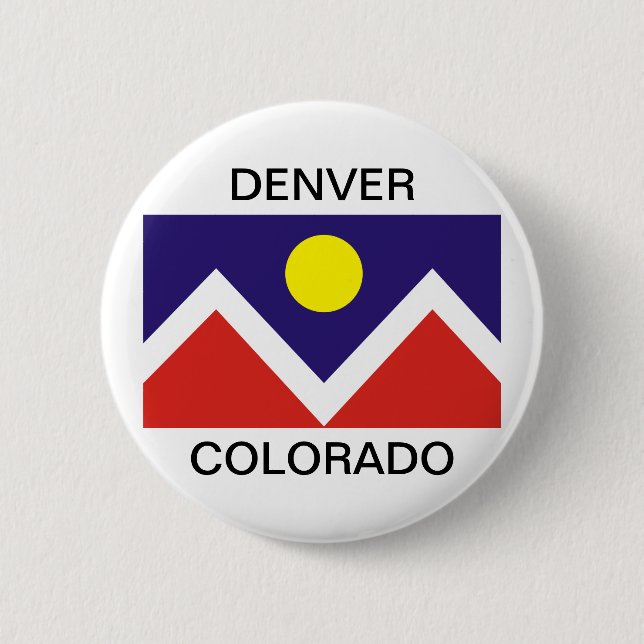 Bóton Redondo 5.08cm Bandeira de Denver, Colorado (Frente)