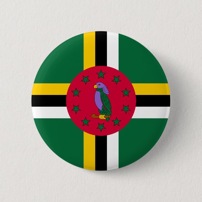 Bóton Redondo 5.08cm Bandeira de Dominica (Frente)