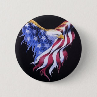Bóton Redondo 5.08cm Bandeira de Eagle do americano