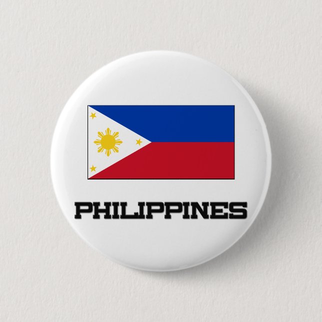 Bóton Redondo 5.08cm Bandeira de Filipinas (Frente)