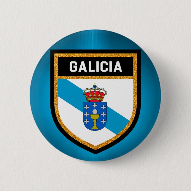 Bóton Redondo 5.08cm Bandeira de Galiza (Frente)