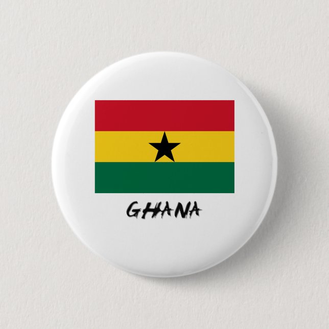 Bóton Redondo 5.08cm Bandeira de Ghana (Frente)