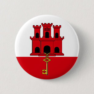 Bóton Redondo 5.08cm Bandeira de Gibraltar