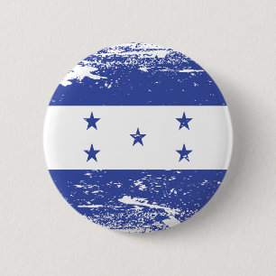 Bóton Redondo 5.08cm Bandeira de Honduras do Grunge