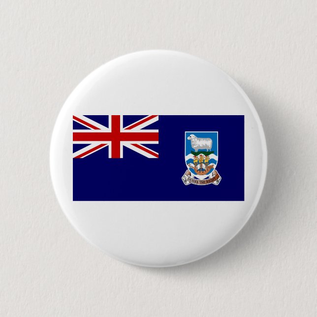 Bóton Redondo 5.08cm Bandeira de Ilhas Falkland (Frente)