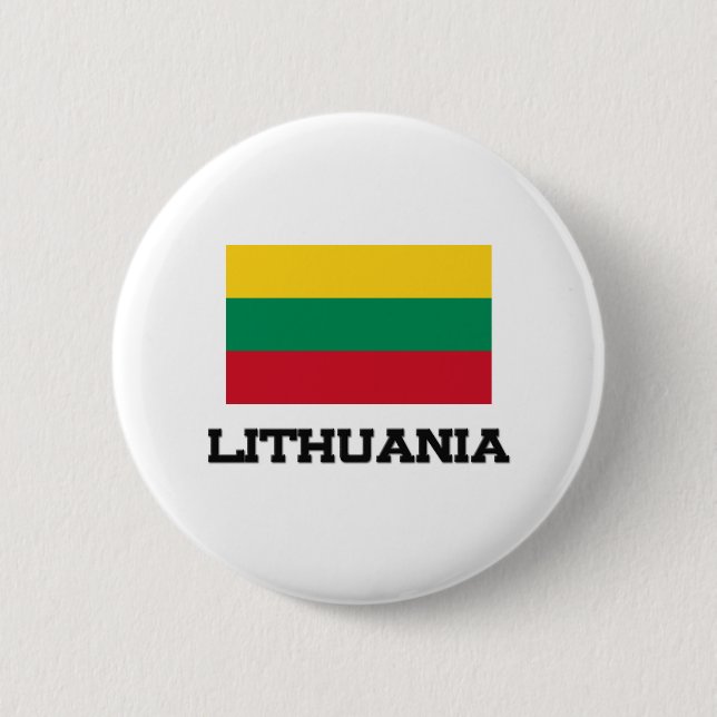 Bóton Redondo 5.08cm Bandeira de Lithuania (Frente)