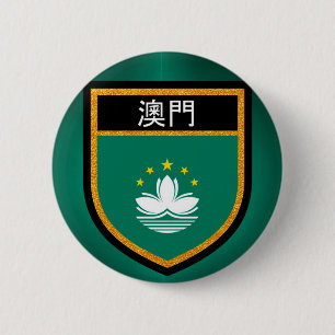 Bóton Redondo 5.08cm Bandeira de Macau