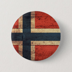 Bóton Redondo 5.08cm Bandeira de madeira de Noruega