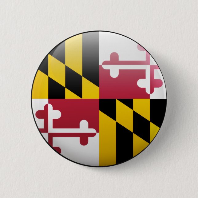 Bóton Redondo 5.08cm Bandeira de Maryland (Frente)