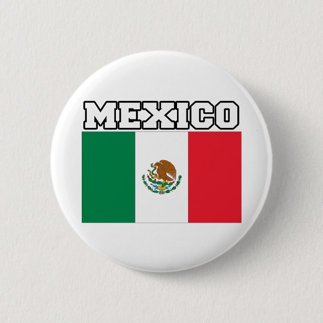 Bóton Redondo 5.08cm Bandeira de México (Frente)